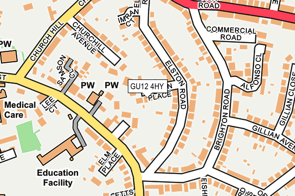 GU12 4HY map - OS OpenMap – Local (Ordnance Survey)