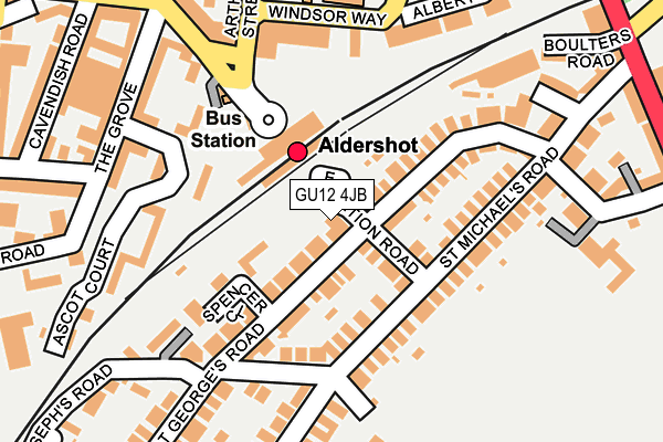 GU12 4JB map - OS OpenMap – Local (Ordnance Survey)