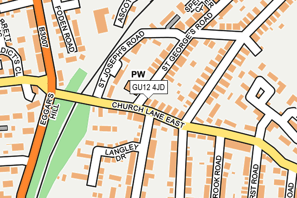 GU12 4JD map - OS OpenMap – Local (Ordnance Survey)