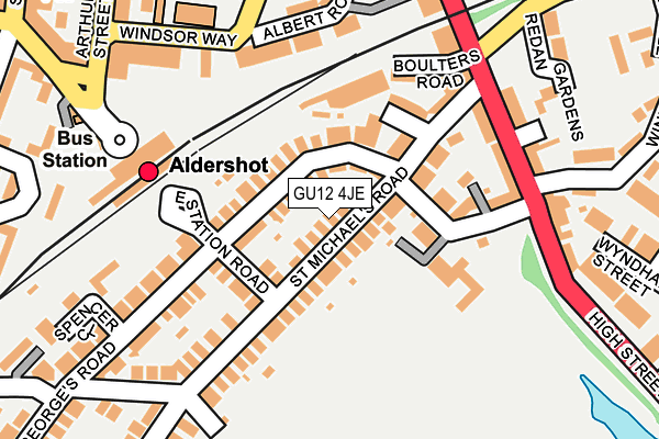 GU12 4JE map - OS OpenMap – Local (Ordnance Survey)