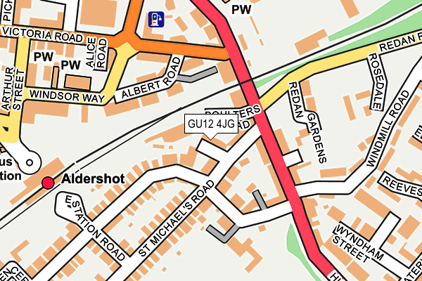 GU12 4JG map - OS OpenMap – Local (Ordnance Survey)