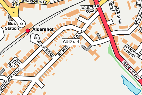 GU12 4JH map - OS OpenMap – Local (Ordnance Survey)