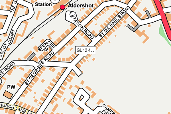 GU12 4JJ map - OS OpenMap – Local (Ordnance Survey)