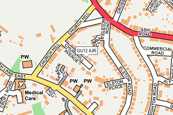 GU12 4JR map - OS OpenMap – Local (Ordnance Survey)