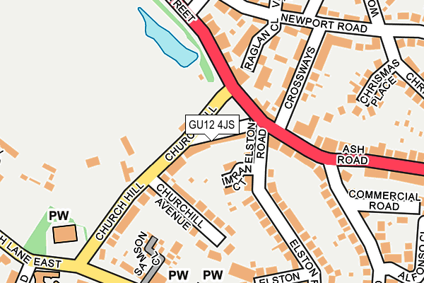 GU12 4JS map - OS OpenMap – Local (Ordnance Survey)