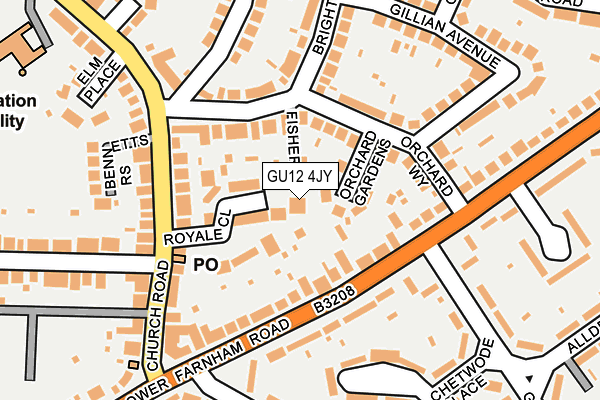 GU12 4JY map - OS OpenMap – Local (Ordnance Survey)