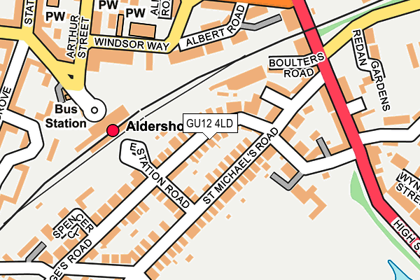 GU12 4LD map - OS OpenMap – Local (Ordnance Survey)