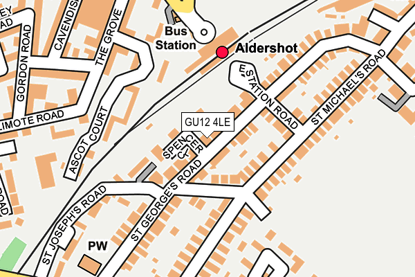 GU12 4LE map - OS OpenMap – Local (Ordnance Survey)