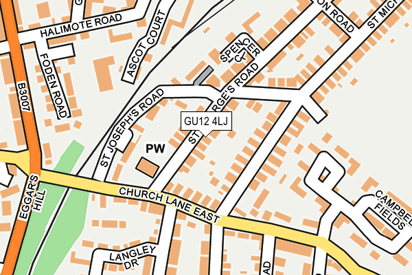 GU12 4LJ map - OS OpenMap – Local (Ordnance Survey)