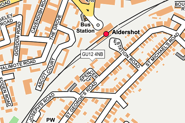 GU12 4NB map - OS OpenMap – Local (Ordnance Survey)