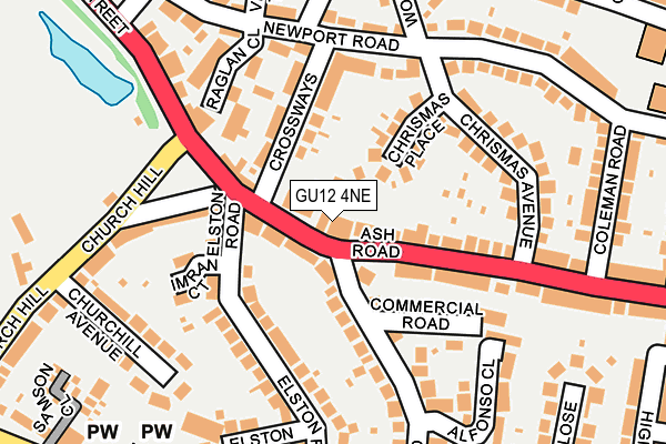 GU12 4NE map - OS OpenMap – Local (Ordnance Survey)