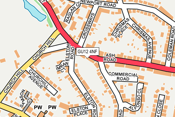 GU12 4NF map - OS OpenMap – Local (Ordnance Survey)