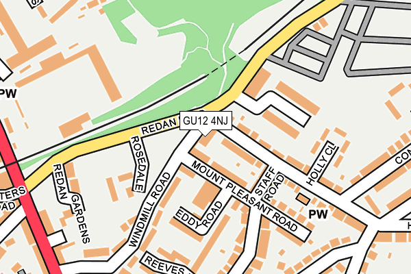 GU12 4NJ map - OS OpenMap – Local (Ordnance Survey)