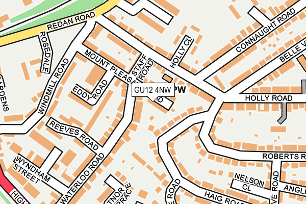 GU12 4NW map - OS OpenMap – Local (Ordnance Survey)