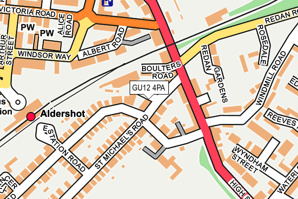 GU12 4PA map - OS OpenMap – Local (Ordnance Survey)