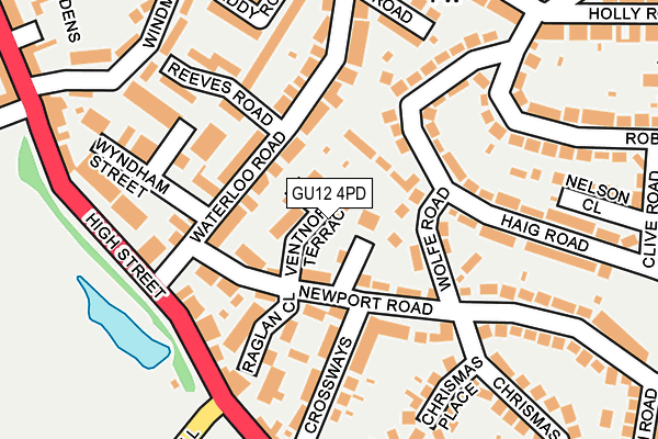 GU12 4PD map - OS OpenMap – Local (Ordnance Survey)