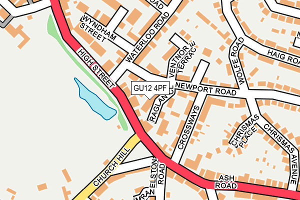 GU12 4PF map - OS OpenMap – Local (Ordnance Survey)