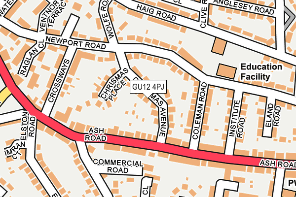 GU12 4PJ map - OS OpenMap – Local (Ordnance Survey)