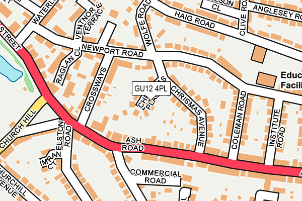 GU12 4PL map - OS OpenMap – Local (Ordnance Survey)