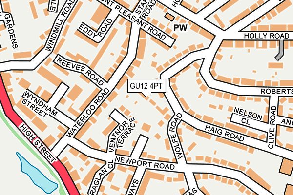 GU12 4PT map - OS OpenMap – Local (Ordnance Survey)