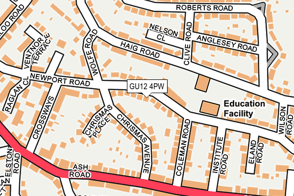 GU12 4PW map - OS OpenMap – Local (Ordnance Survey)