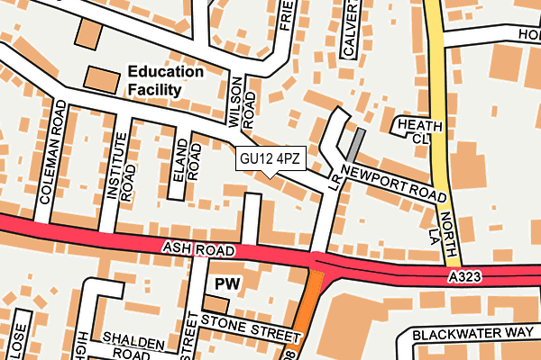 GU12 4PZ map - OS OpenMap – Local (Ordnance Survey)