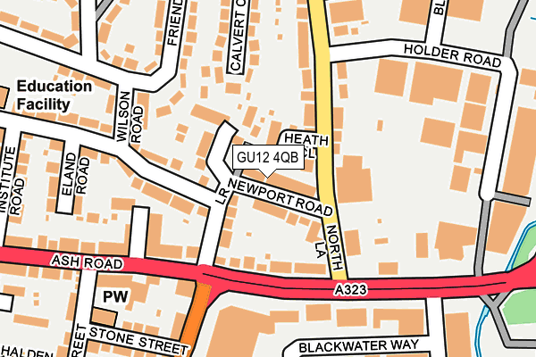 GU12 4QB map - OS OpenMap – Local (Ordnance Survey)