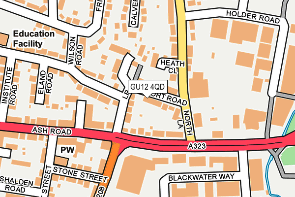 GU12 4QD map - OS OpenMap – Local (Ordnance Survey)