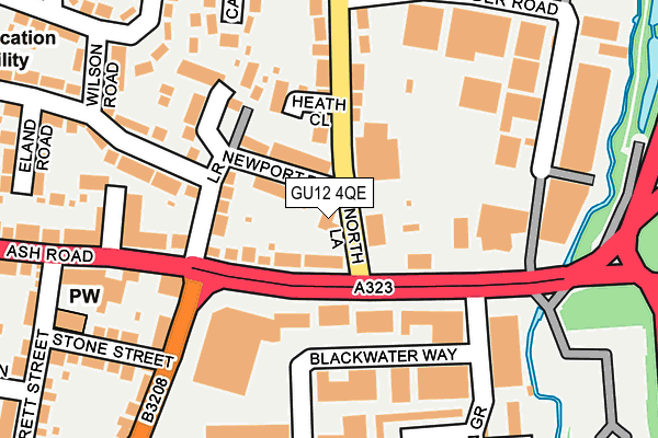 GU12 4QE map - OS OpenMap – Local (Ordnance Survey)