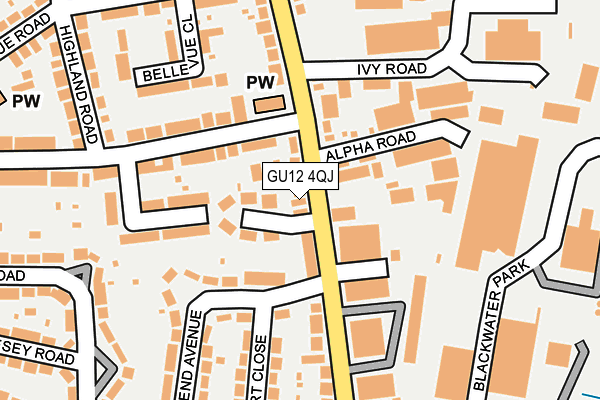 GU12 4QJ map - OS OpenMap – Local (Ordnance Survey)