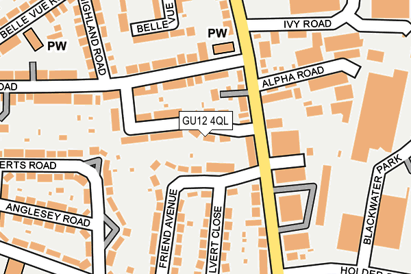 GU12 4QL map - OS OpenMap – Local (Ordnance Survey)