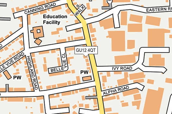 GU12 4QT map - OS OpenMap – Local (Ordnance Survey)