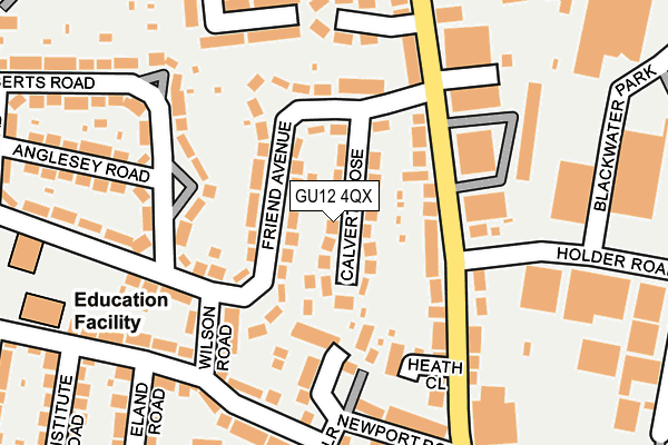 GU12 4QX map - OS OpenMap – Local (Ordnance Survey)