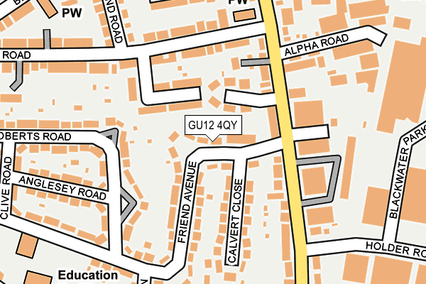 GU12 4QY map - OS OpenMap – Local (Ordnance Survey)