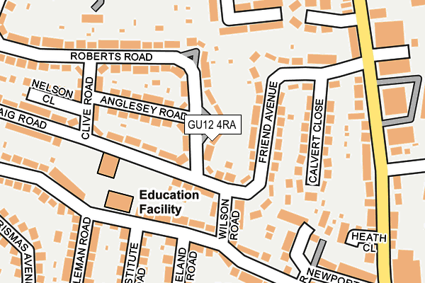 GU12 4RA map - OS OpenMap – Local (Ordnance Survey)