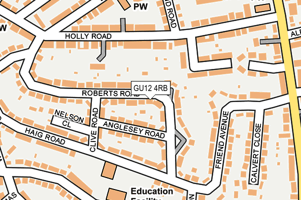 GU12 4RB map - OS OpenMap – Local (Ordnance Survey)