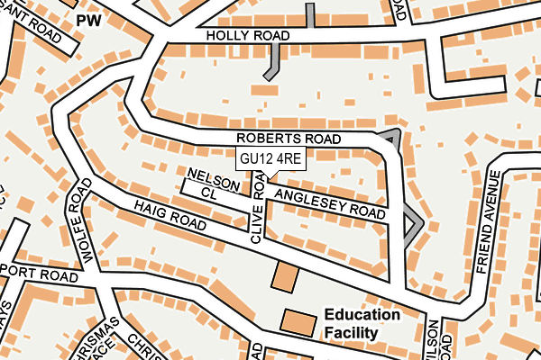 GU12 4RE map - OS OpenMap – Local (Ordnance Survey)