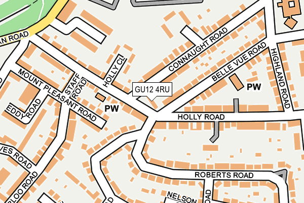 GU12 4RU map - OS OpenMap – Local (Ordnance Survey)