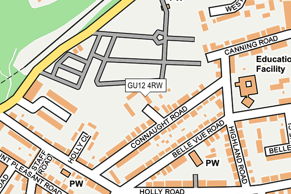 GU12 4RW map - OS OpenMap – Local (Ordnance Survey)