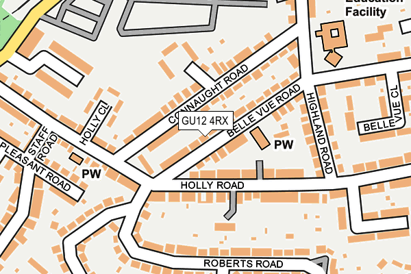 GU12 4RX map - OS OpenMap – Local (Ordnance Survey)