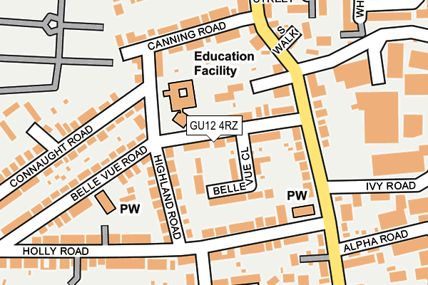 GU12 4RZ map - OS OpenMap – Local (Ordnance Survey)