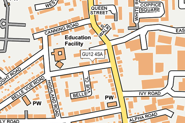 GU12 4SA map - OS OpenMap – Local (Ordnance Survey)