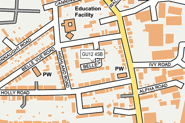 GU12 4SB map - OS OpenMap – Local (Ordnance Survey)