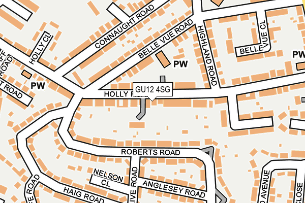 GU12 4SG map - OS OpenMap – Local (Ordnance Survey)