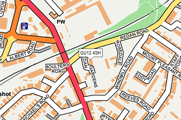 GU12 4SH map - OS OpenMap – Local (Ordnance Survey)