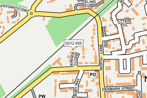 GU12 4SS map - OS OpenMap – Local (Ordnance Survey)