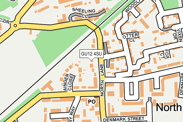 GU12 4SU map - OS OpenMap – Local (Ordnance Survey)
