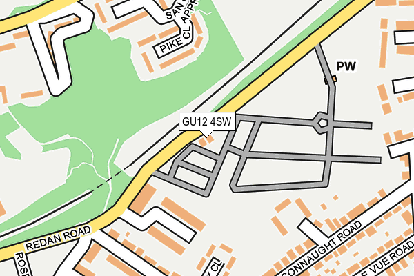 GU12 4SW map - OS OpenMap – Local (Ordnance Survey)