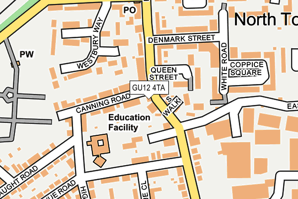 GU12 4TA map - OS OpenMap – Local (Ordnance Survey)