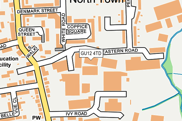 GU12 4TD map - OS OpenMap – Local (Ordnance Survey)